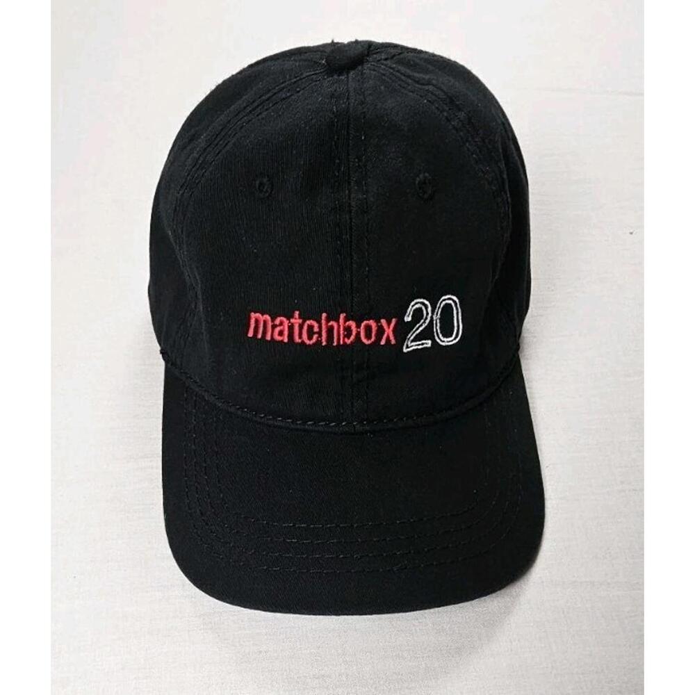 Vintage Y2K Matchbox 20 Black‎ Red And White Embroidered Hat OSFM
